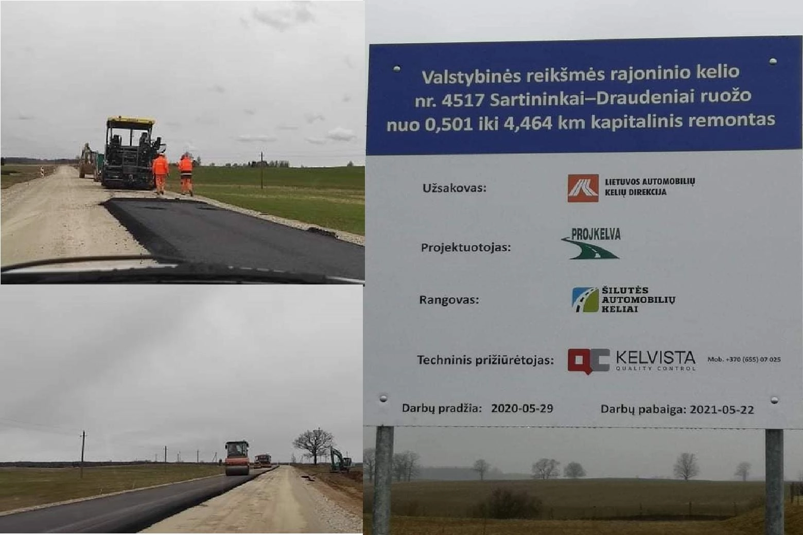 Asfaltuoja iš Sartininkų į Draudenius vedantį kelią