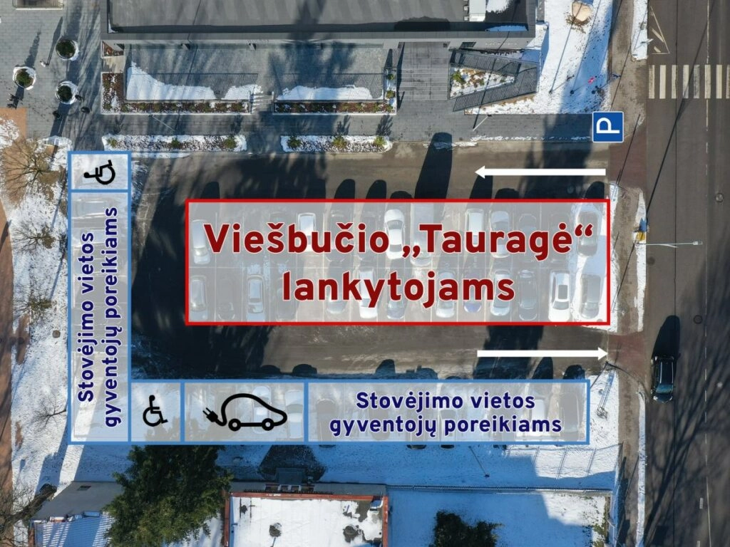 Automobilių stovėjimo aikštelė prie „Tauragės“ viešbučio liks atvira ir gyventojams