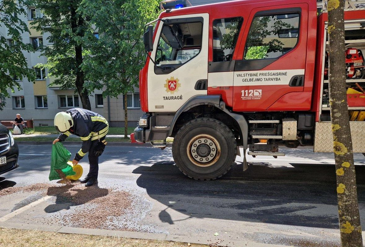 Automobilių stovėjimo vietoje – išbėgę tepalai