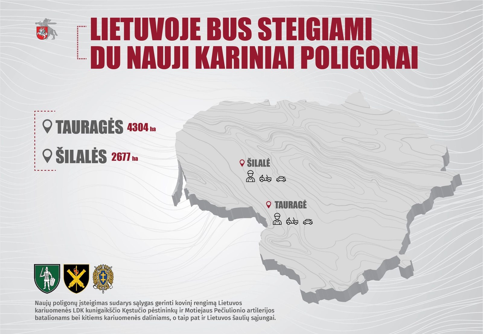 Bus  steigiami du nauji Lietuvos kariuomenės poligonai Tauragės ir Šilalės rajonuose