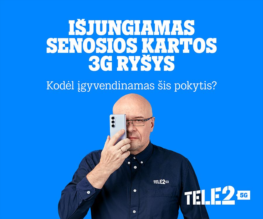 Išjungiamas nebeaktualus 3G ryšys: „Tele2“ kviečia atsinaujinti SIM korteles nemokamai