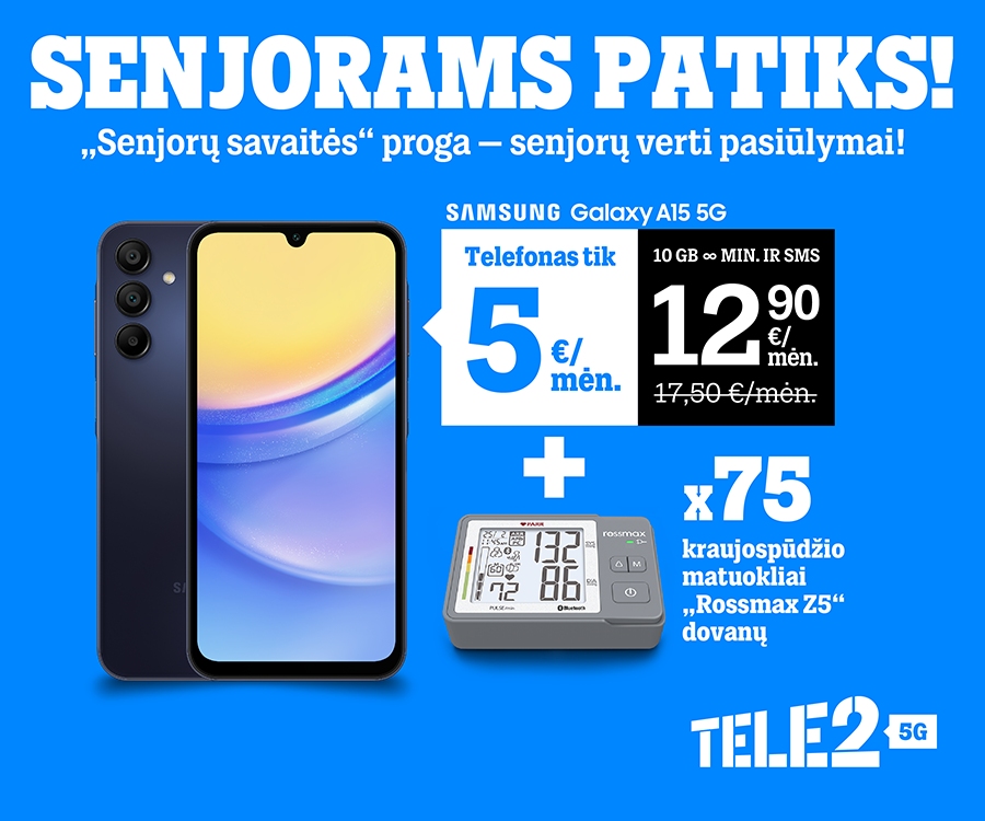 Išskirtinis „Tele2“ pasiūlymas senjorams: telefonas u