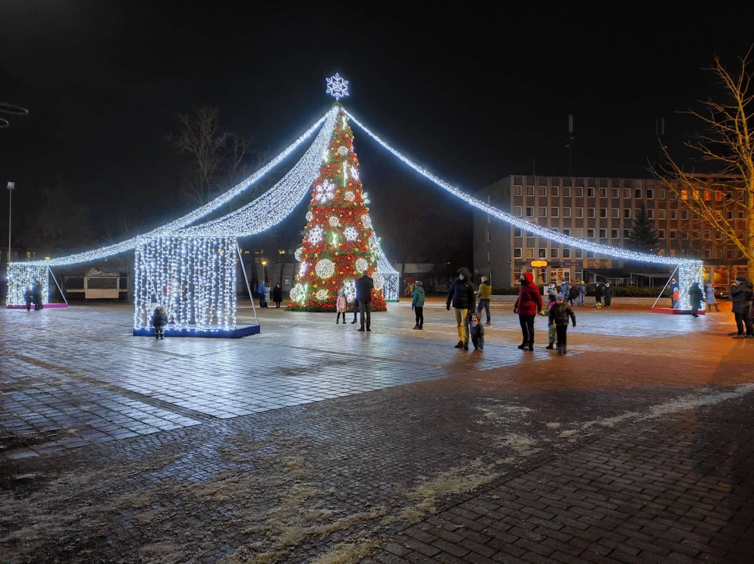 Kalėdų vakarą tauragiškiai grožėjosi miesto eglute