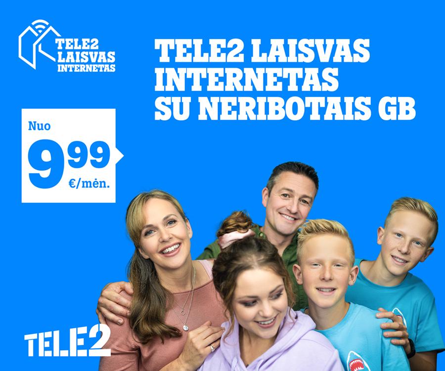 Nauji „Tele2“ pasiūlymai: nuolaidos neribotam internetui ir galimybė laimėti puikius prizus