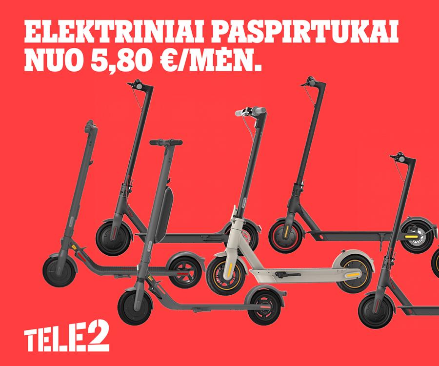 Pavasariški „Tele2“ pasiūlymai: nuolaidos paspirtukams, telefonams ir išmaniems daiktams