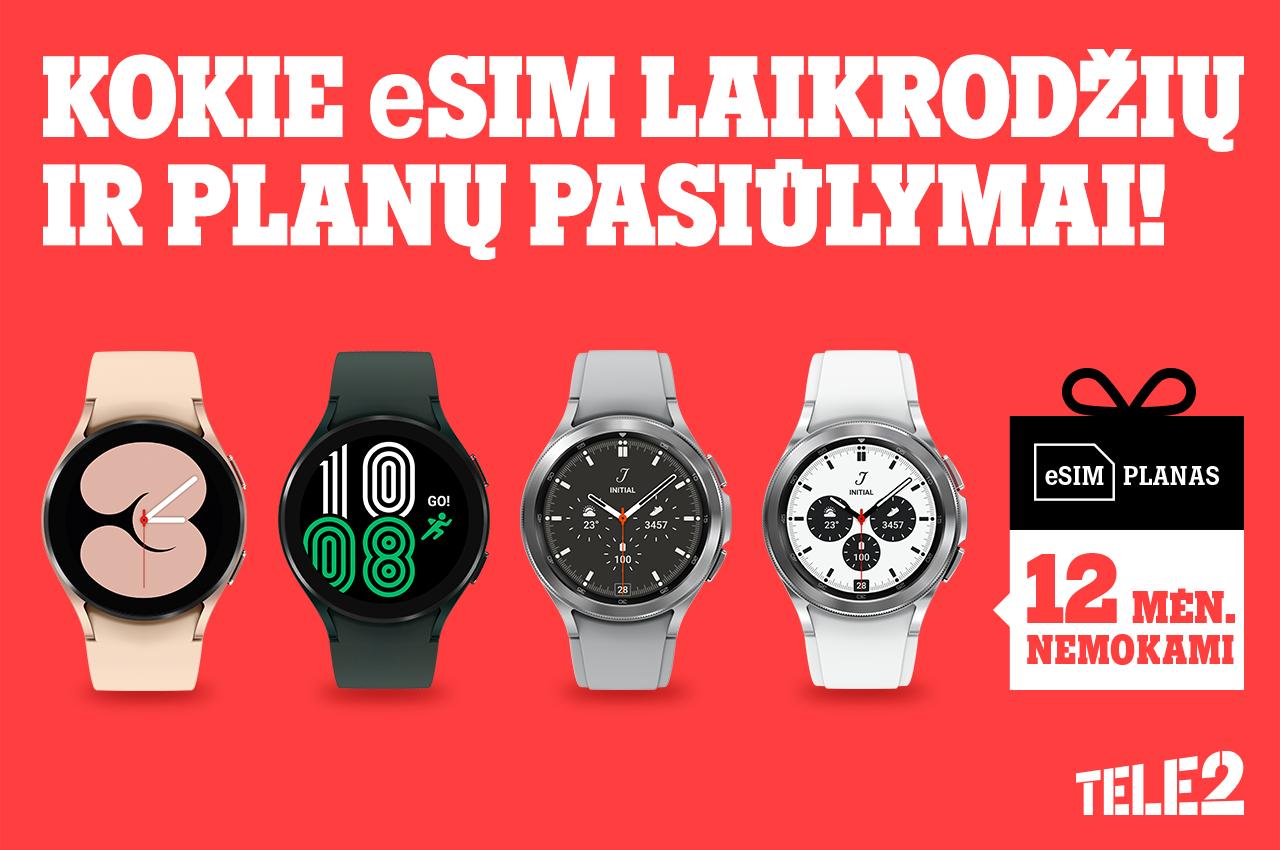 „Tele2“ pasiūlymas: nuolaidos išmaniesiems laikrodžiams su eSIM ir jų planams