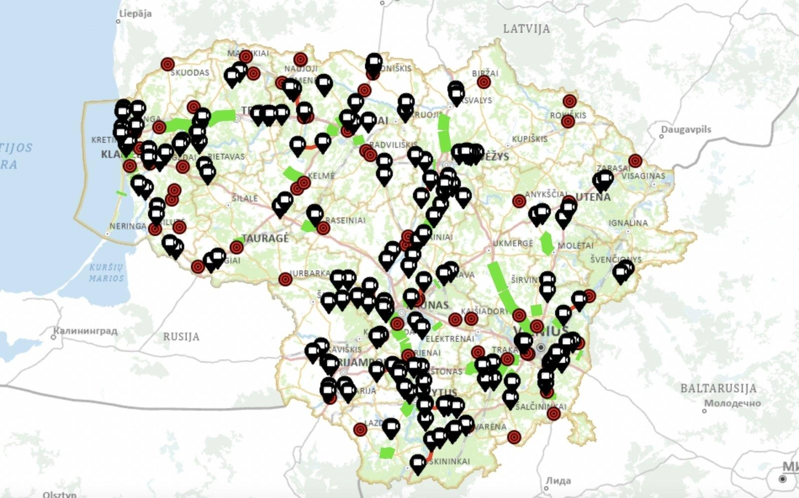 Žemėlapis: kuriuose šalies keliuose netrukus pradės veikti dar 100 greičio matuoklių