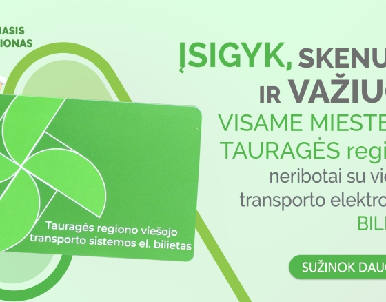 Jau galima įsigyti Tauragės regiono viešojo transporto sistemos elektroninį bilietą