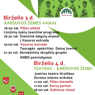 515-asis Tauragės miesto gimtadienis startuos apskrities Da