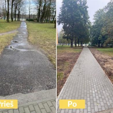 Atnaujinami pėsčiųjų takai ir žaidimų aikštelės