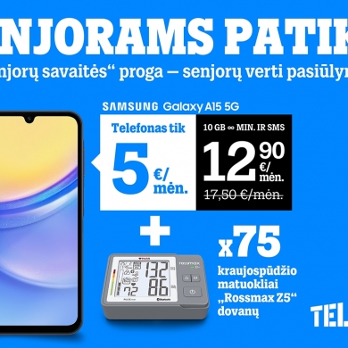 Išskirtinis „Tele2“ pasiūlymas senjorams: telefonas u