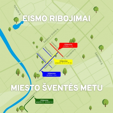 Miesto šventės  metu – eismo ribojimai