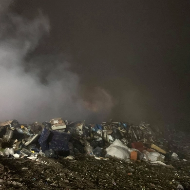 Naktį Kaupių sąvartyne kilo gaisras