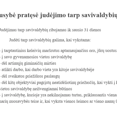 Pratęsiamas judėjimo tarp savivaldybių ribojimas