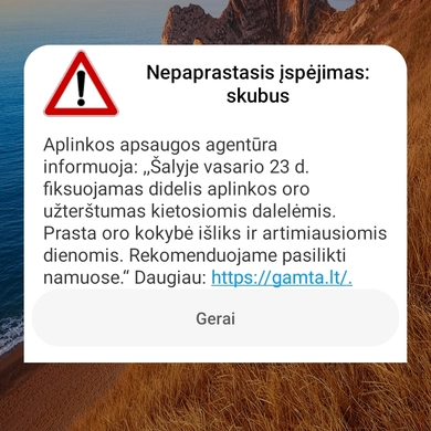 Skelbia apie padidėjusį oro užterštumą, gyventojai raginami likti namuose