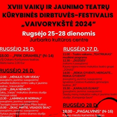 „Vaivorykštės“ festivalyje – mėgėjiškų ir profesionalių teatrų spektakliai