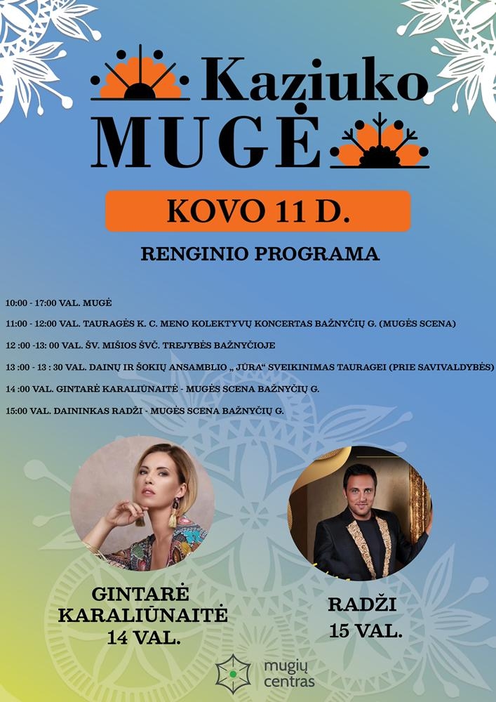 Kovo 11-ąją Tauragėje šurmuliuos Kaziuko mugė